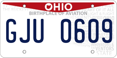 OH license plate GJU0609