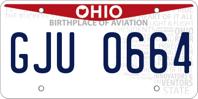 OH license plate GJU0664
