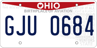 OH license plate GJU0684