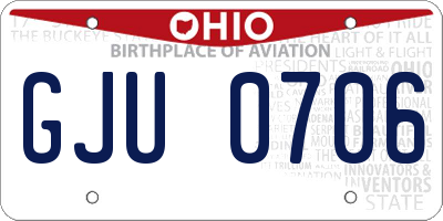OH license plate GJU0706