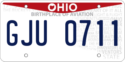 OH license plate GJU0711