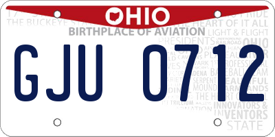 OH license plate GJU0712