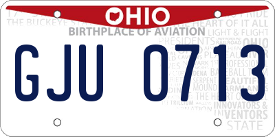 OH license plate GJU0713