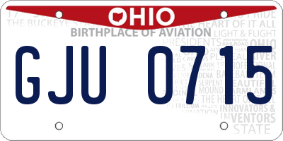 OH license plate GJU0715