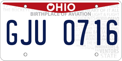 OH license plate GJU0716