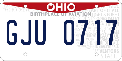 OH license plate GJU0717