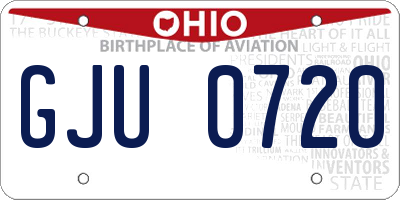 OH license plate GJU0720