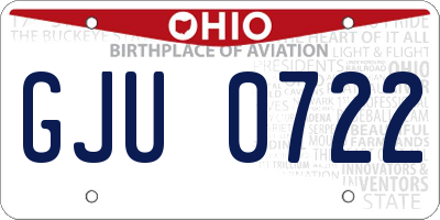 OH license plate GJU0722