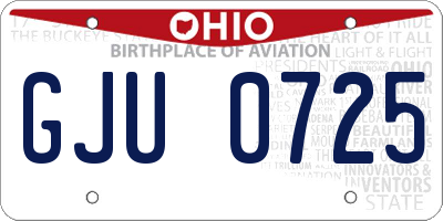 OH license plate GJU0725