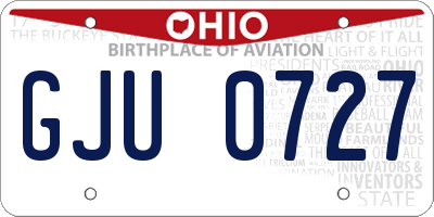 OH license plate GJU0727
