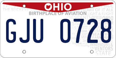 OH license plate GJU0728