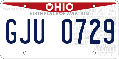 OH license plate GJU0729