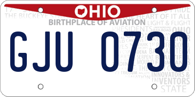 OH license plate GJU0730