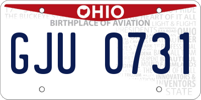 OH license plate GJU0731
