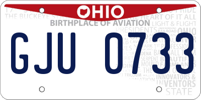 OH license plate GJU0733