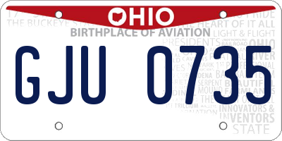 OH license plate GJU0735