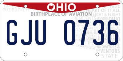 OH license plate GJU0736
