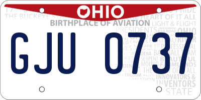 OH license plate GJU0737
