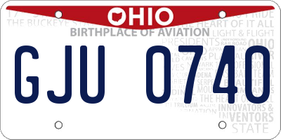 OH license plate GJU0740