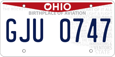 OH license plate GJU0747