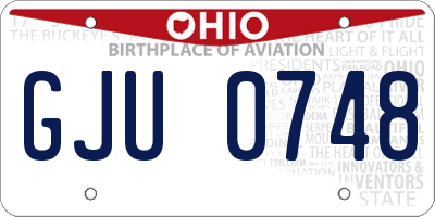 OH license plate GJU0748