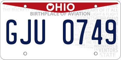 OH license plate GJU0749