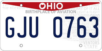OH license plate GJU0763