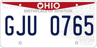 OH license plate GJU0765