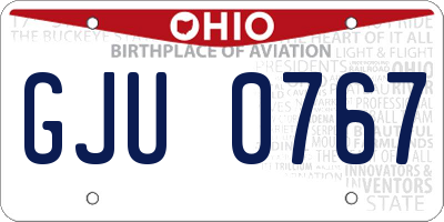 OH license plate GJU0767