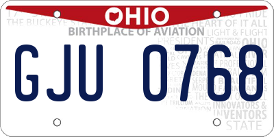 OH license plate GJU0768