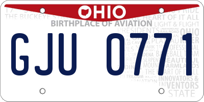 OH license plate GJU0771