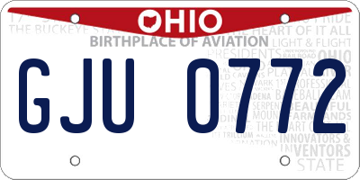 OH license plate GJU0772
