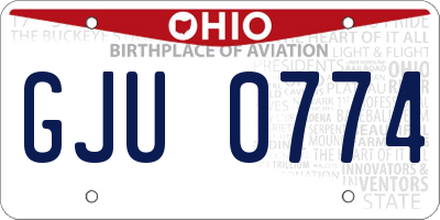OH license plate GJU0774