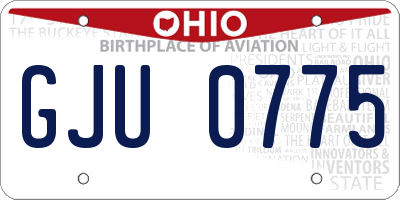 OH license plate GJU0775