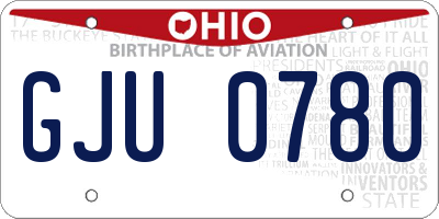 OH license plate GJU0780