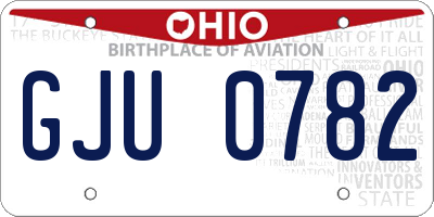 OH license plate GJU0782