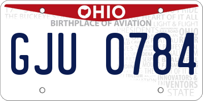 OH license plate GJU0784