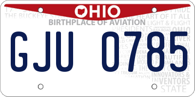 OH license plate GJU0785