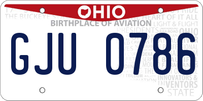OH license plate GJU0786