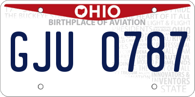 OH license plate GJU0787