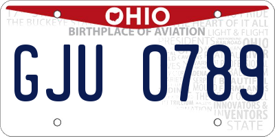 OH license plate GJU0789