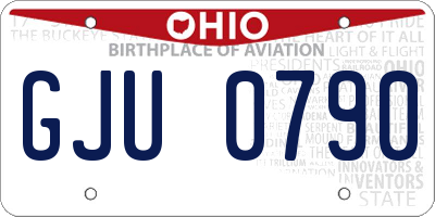 OH license plate GJU0790