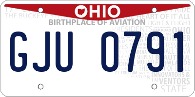 OH license plate GJU0791
