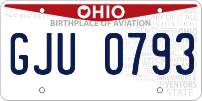OH license plate GJU0793