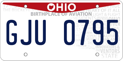 OH license plate GJU0795