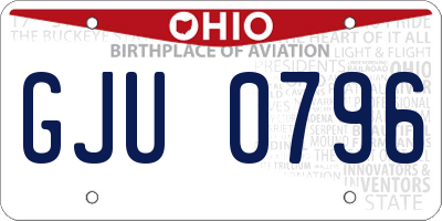 OH license plate GJU0796