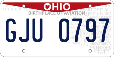 OH license plate GJU0797