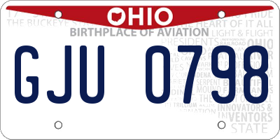 OH license plate GJU0798