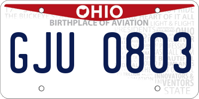 OH license plate GJU0803