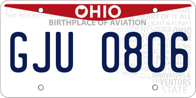 OH license plate GJU0806